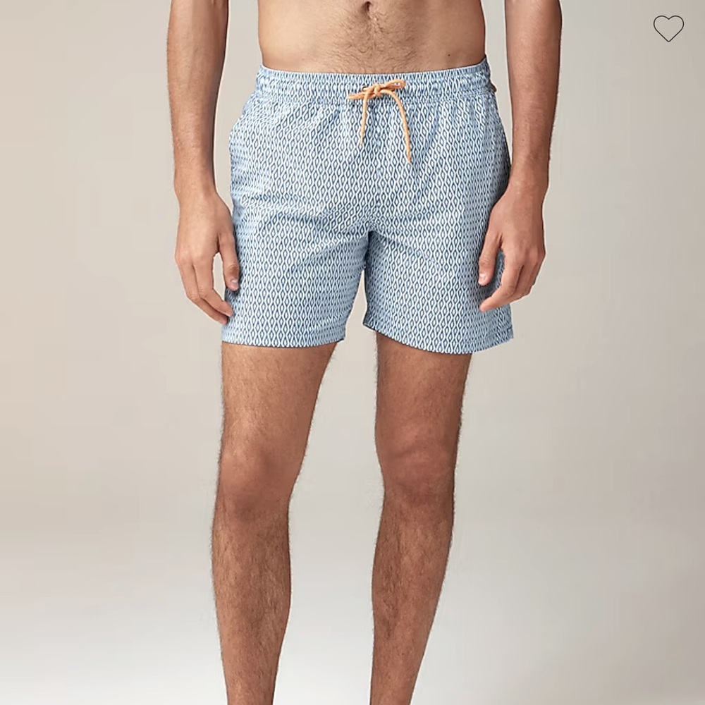 J.Crew 6'' stretch swim trunk in print with ECONYL nylon Size XL